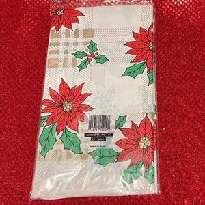 BETTER HOME CHRISTMAS 52" X 90" TABLECLOTH ~ WIPES CLEAN WATERPROOF PLASTIC
